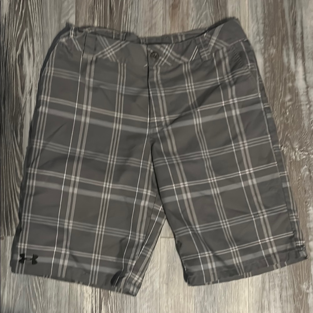 Under Armour Kids Gray Plaid Shorts